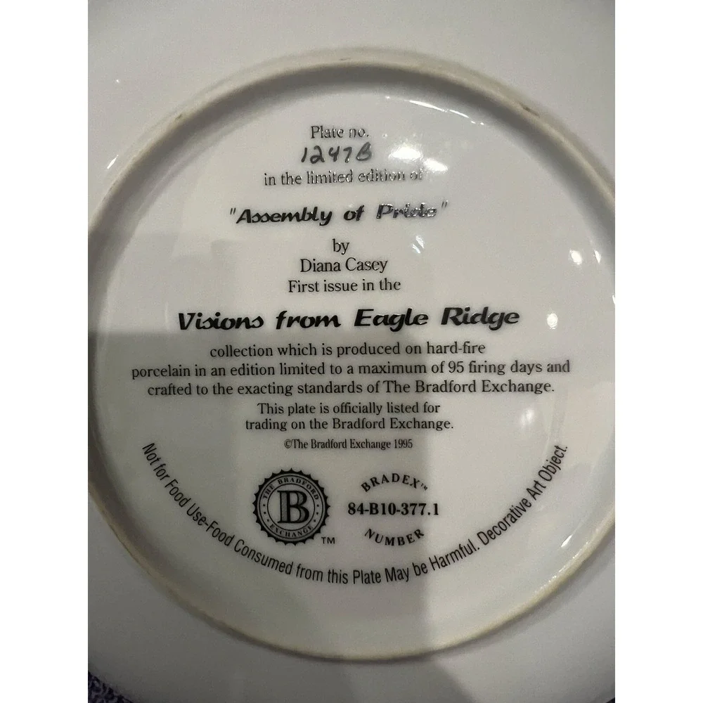 Collectors Plates 1992 Franklin Mint Wings of Majesty Eagle & Bradford's Visions